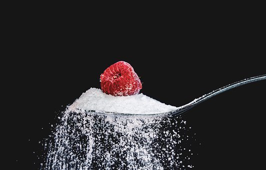 Raspberry on top of a sugar