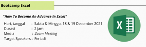 Bootcamp Excel "How To Become An Advance In Excel" dari Vocasia.id