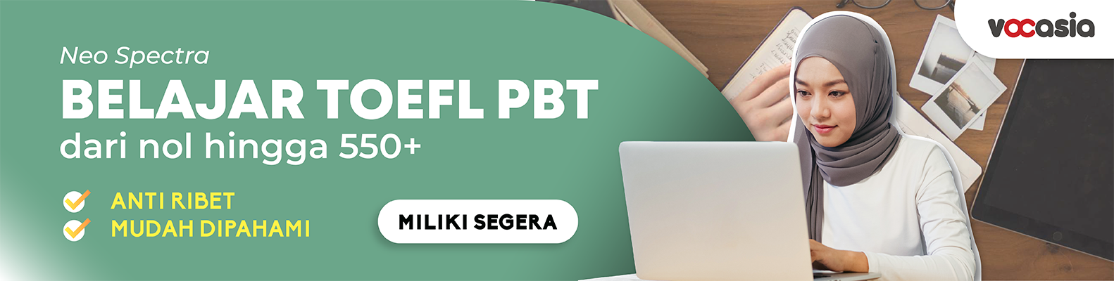 Kursus online belajar TOEFL PBT Vocasia